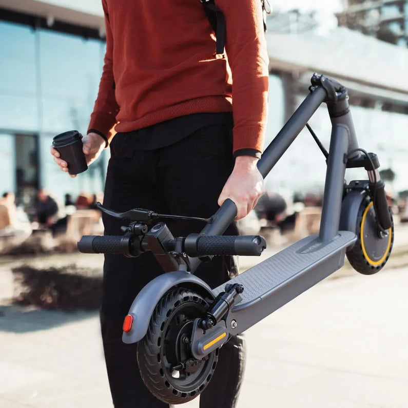 Electric Scooter, 350W/500W Powerful Motor, 8.5"/10" Solid Tires, 19/22Mph, 28/21/12 Miles Range,Dual Braking