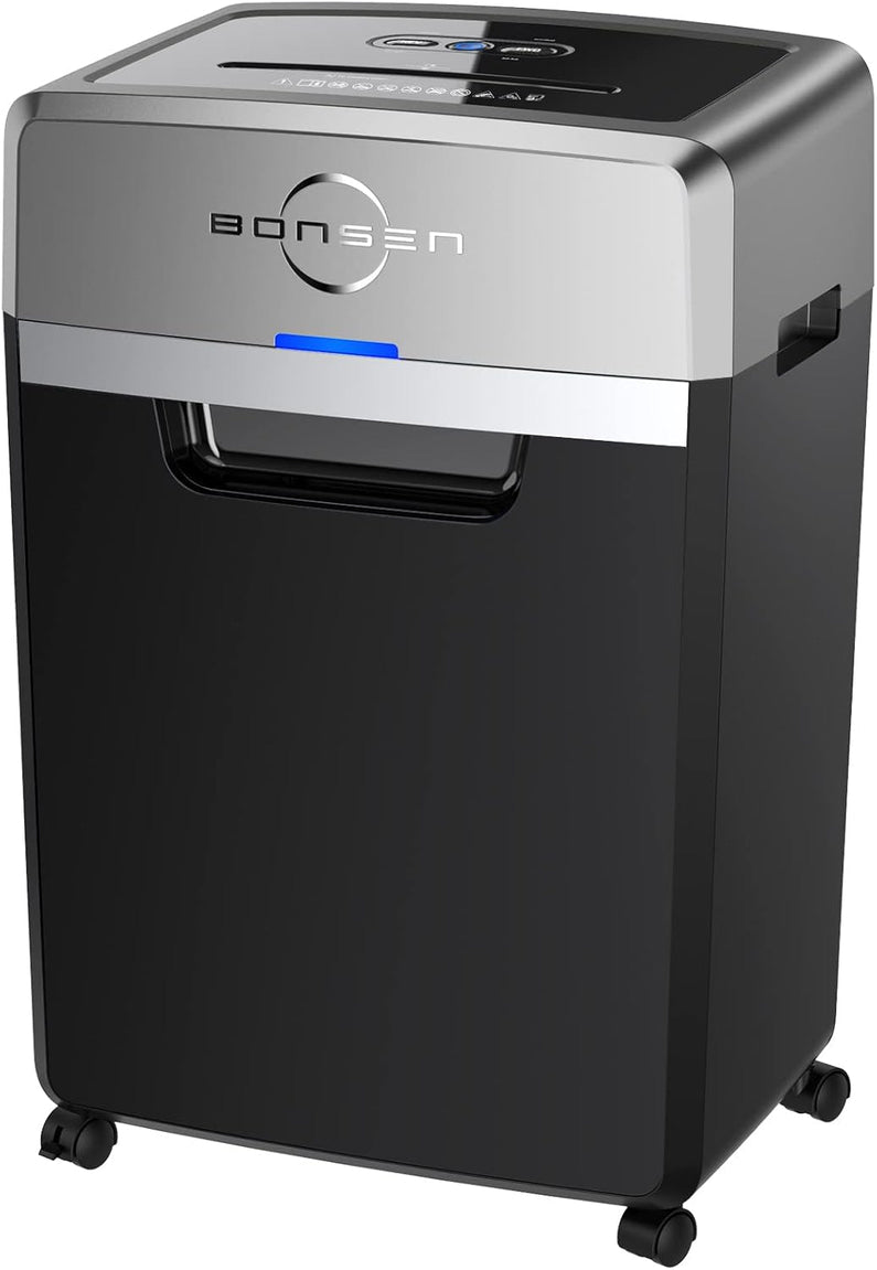 Heavy Duty Paper Shredder, 24-Sheet Cross-Cut Shredder, 40-Min Continuous Running Time, Commercial Grade Shredder for Office, 9-Gallon Big Basket, 55dB Super Quiet, P-4 High Security (S3105)