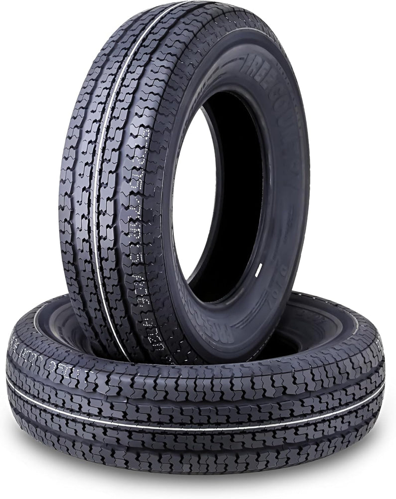set of 4 Heavy Duty Trailer Tires ST205/75R15 205 75 15 10-Ply Load Range E Steel Belted Radial w/Scuff Guard